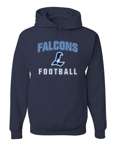Liberty Falcons L Script Football #1 Men's Premium Hoodie