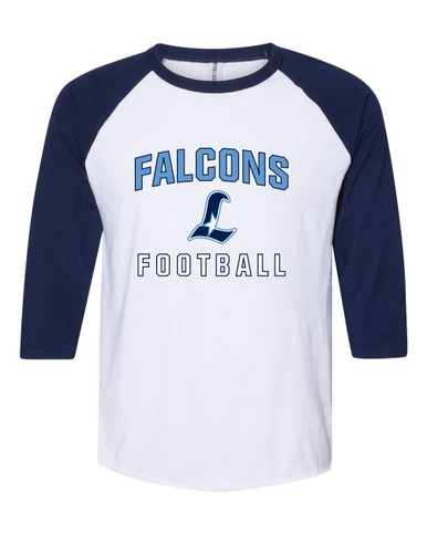 Liberty Falcons L Script Football #1 Men's Baseball T-Shirt