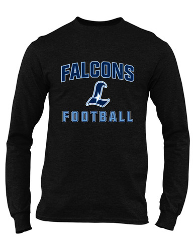 Liberty Falcons L Script Football #1 Men's LS T-Shirt