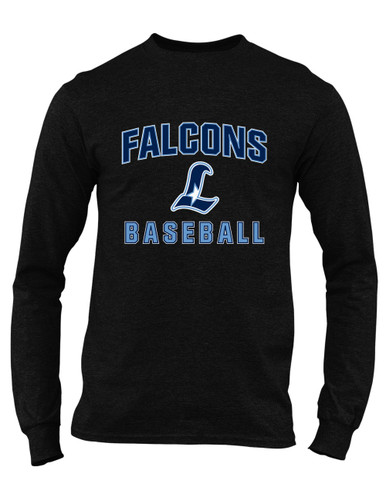 Liberty Falcons L Script Baseball #1 Men's Premium LS T-Shirt