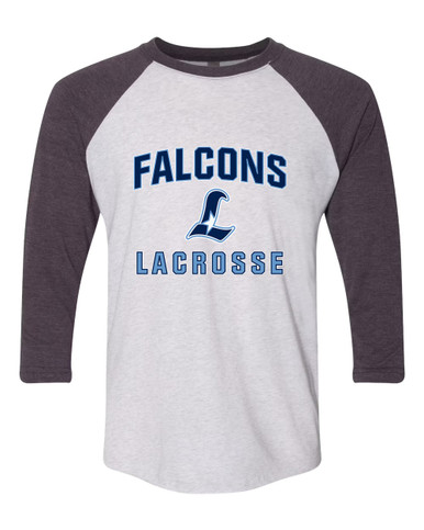 Liberty Falcons L Script Lacrosse Men's Baseball T-Shirt