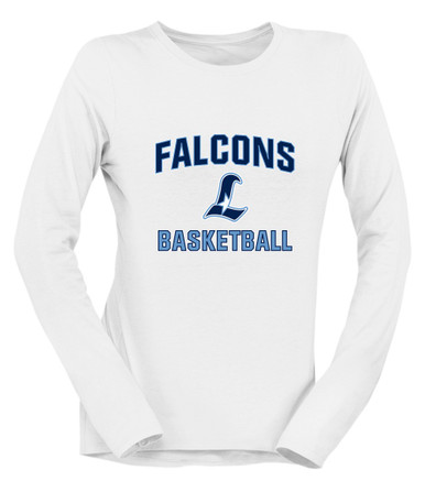 Liberty Falcons L Script Basketball #1 Women's Premium LS T-Shirt