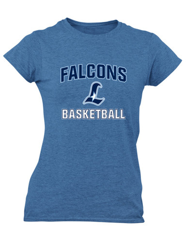 Liberty Falcons L Script Basketball #1 Women's Premium SS T-Shirt