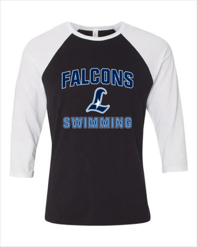 Liberty Falcons L Script Swimming Women's Baseball T-Shirt