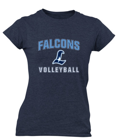 Liberty Falcons L Script Volleyball Women's SS T-Shirt