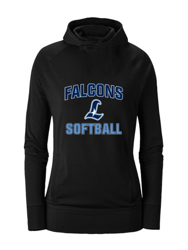 Liberty Falcons L Script Softball #1 Women's Hoodie