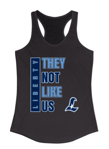 Liberty Falcons L Script They Not Like Us #1 Women's Tank Top