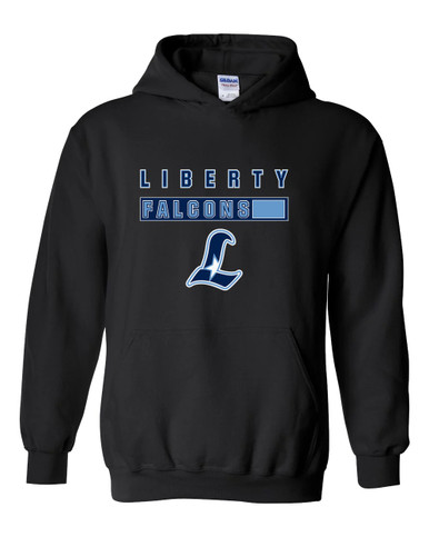 Liberty Falcons L Script Mascot #7 Men's Hoodie