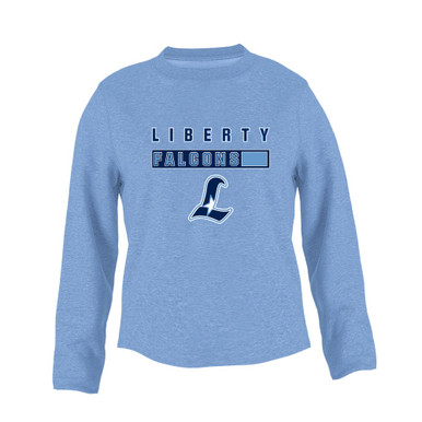 Liberty Falcons L Script Mascot #7 Women's Sweatshirt