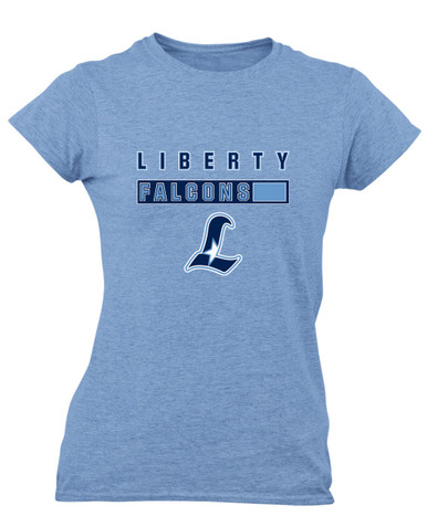 Liberty Falcons L Script Mascot #7 Women's SS T-Shirt