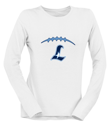 Liberty Falcons L Script Football #2 Women's Premium LS T-Shirt