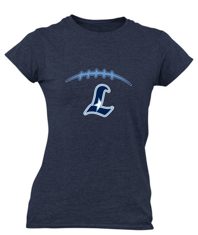 Liberty Falcons L Script Football #2 Women's SS T-Shirt