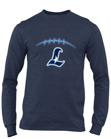 Liberty Falcons L Script Football #2 Men's Premium LS T-Shirt