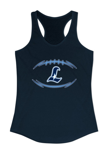 Liberty Falcons L Script Football #3 Women's Tank Top