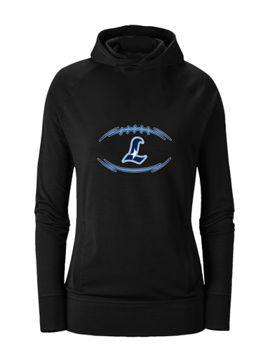 Liberty Falcons L Script Football #3 Women's Hoodie