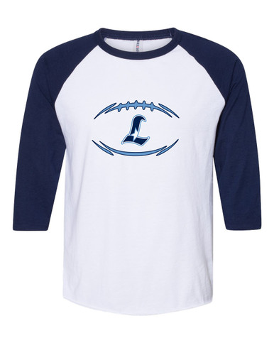 Liberty Falcons L Script Football #3 Women's Baseball T-Shirt