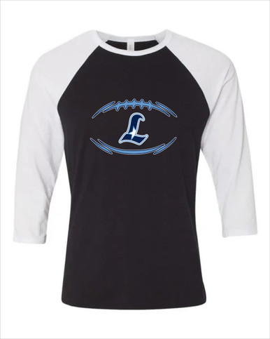 Liberty Falcons L Script Football #3 Men's Baseball T-Shirt