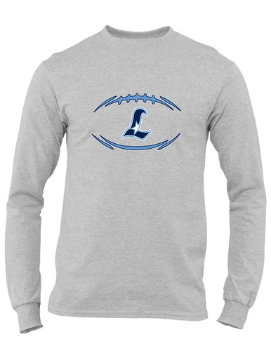 Liberty Falcons L Script Football #3 Men's LS T-Shirt