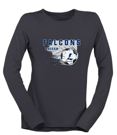 Liberty Falcons L Script Soccer #2 Women's Premium LS T-Shirt