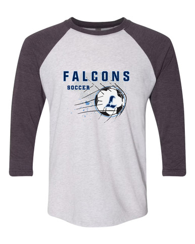 Liberty Falcons L Script Soccer #2 Women's Baseball T-Shirt
