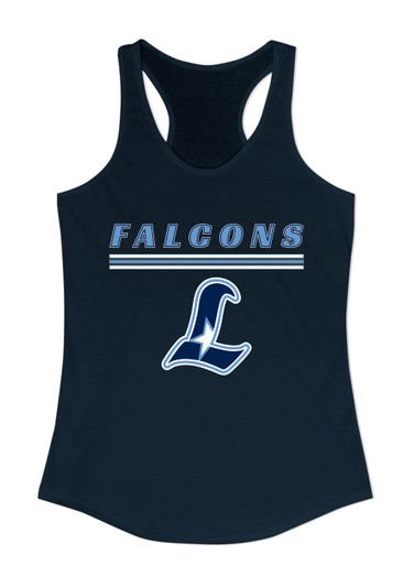 Liberty Falcons L Script Mascot #8 Women's Tank Top