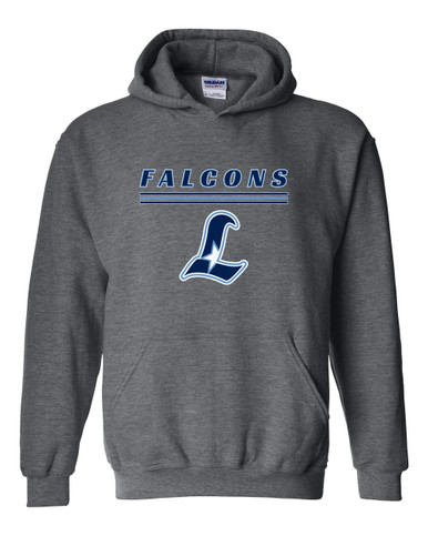 Liberty Falcons L Script Mascot #8 Men's Hoodie