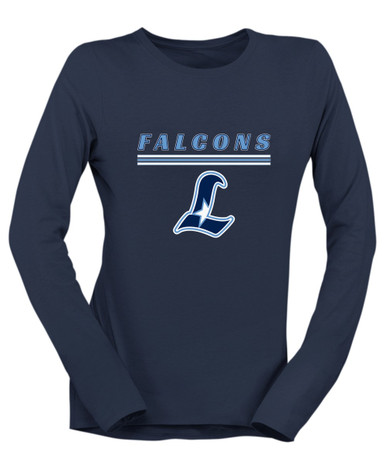 Liberty Falcons L Script Mascot #8 Women's Premium LS T-Shirt