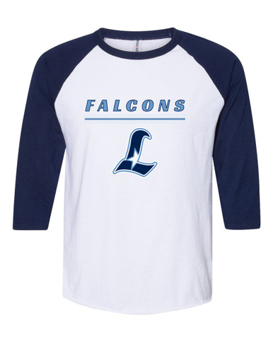 Liberty Falcons L Script Mascot #8 Women's Baseball T-Shirt