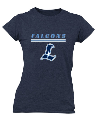 Liberty Falcons L Script Mascot #8 Women's Premium SS T-Shirt