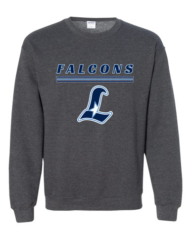 Liberty Falcons L Script Mascot #8 Men's Sweatshirt
