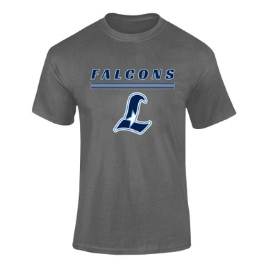 Liberty Falcons L Script Mascot #8 Men's SS T-Shirt