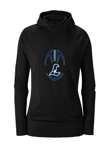 Liberty Falcons L Script Football #4 Women's Hoodie