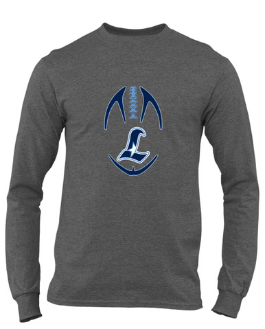 Liberty Falcons L Script Football #4 Men's Premium LS T-Shirt