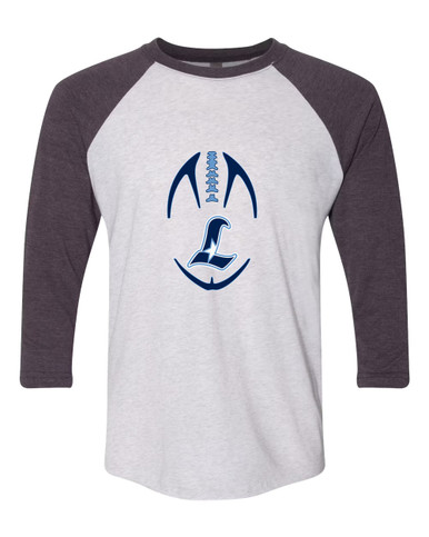 Liberty Falcons L Script Football #4 Men's Baseball T-Shirt