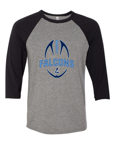 Liberty Falcons L Script Football #5 Men's Baseball T-Shirt