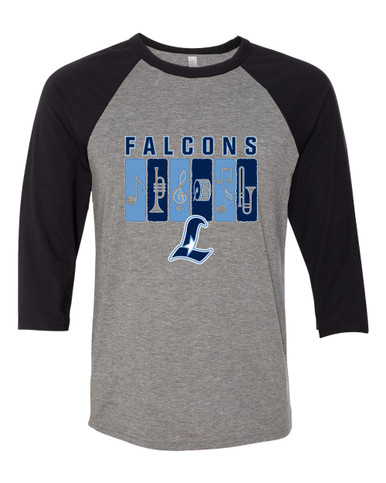 Liberty Falcons L Script Band # 2 Women's Baseball T-Shirt