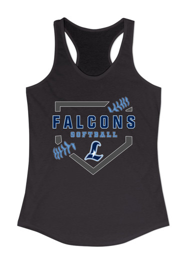 Liberty Falcons L Script Softball #2 Women's Tank Top