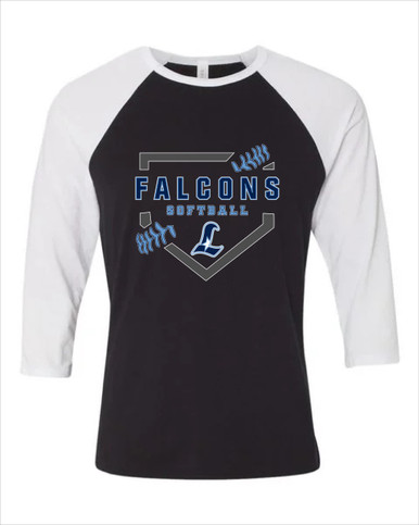 Liberty Falcons L Script Softball #2 Women's Baseball T-Shirt