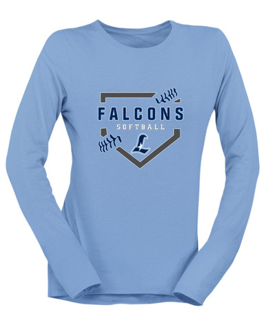Liberty Falcons L Script Softball #2 Women's LS T-Shirt
