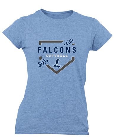 Liberty Falcons L Script Softball #2 Women's SS T-Shirt