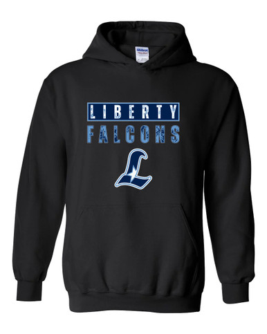 Liberty Falcons L Script Mascot #9 Men's Hoodie