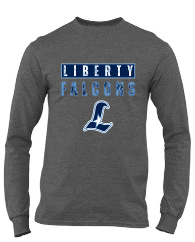 Liberty Falcons L Script Mascot #9 Men's Premium LS T-Shirt