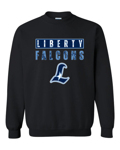 Liberty Falcons L Script Mascot #9 Men's Sweatshirt