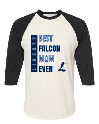 Liberty Falcons L Script Best Falcon Mom Women's Baseball T-Shirt