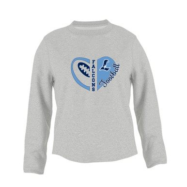 Liberty Falcons L Script Heart Football Women's Sweatshirt