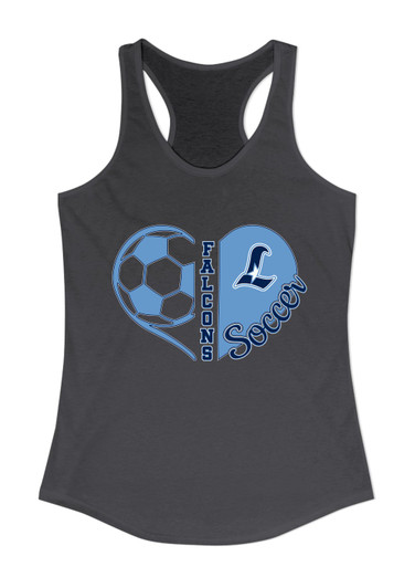 Liberty Falcons L Script Heart Soccer Women's Tank Top