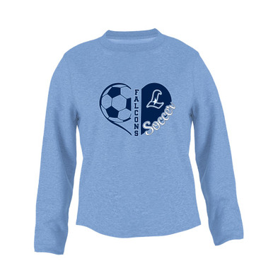 Liberty Falcons L Script Heart Soccer Women's Sweatshirt