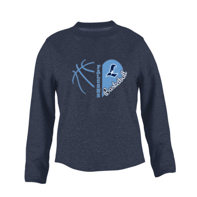 Liberty Falcons L Script Heart Basketball Women's Sweatshirt