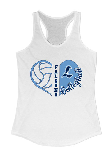 Liberty Falcons L Script Heart Volleyball Women's Tank Top