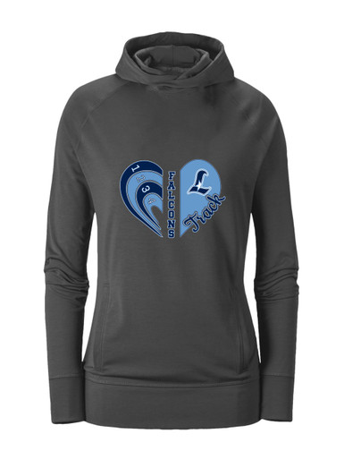 Liberty Falcons L Script Heart Track Women's Hoodie